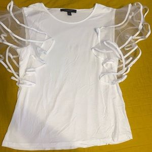 White top with decorative sleeves